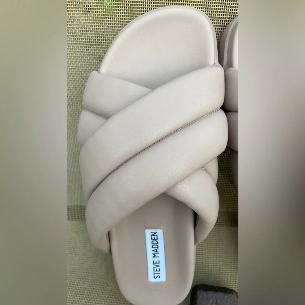 Gently-Worn Sz-8 Steve Madden Beige/Pink Chunky Sandals-No Scuffs/Stains/Flaws🙌 - Picture 15 of 16